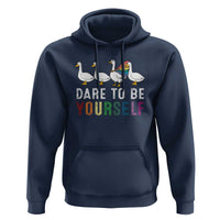 Rainbow Goose Dare to Be Yourself LGBTQ Pride Hoodie - Wonder Print Shop