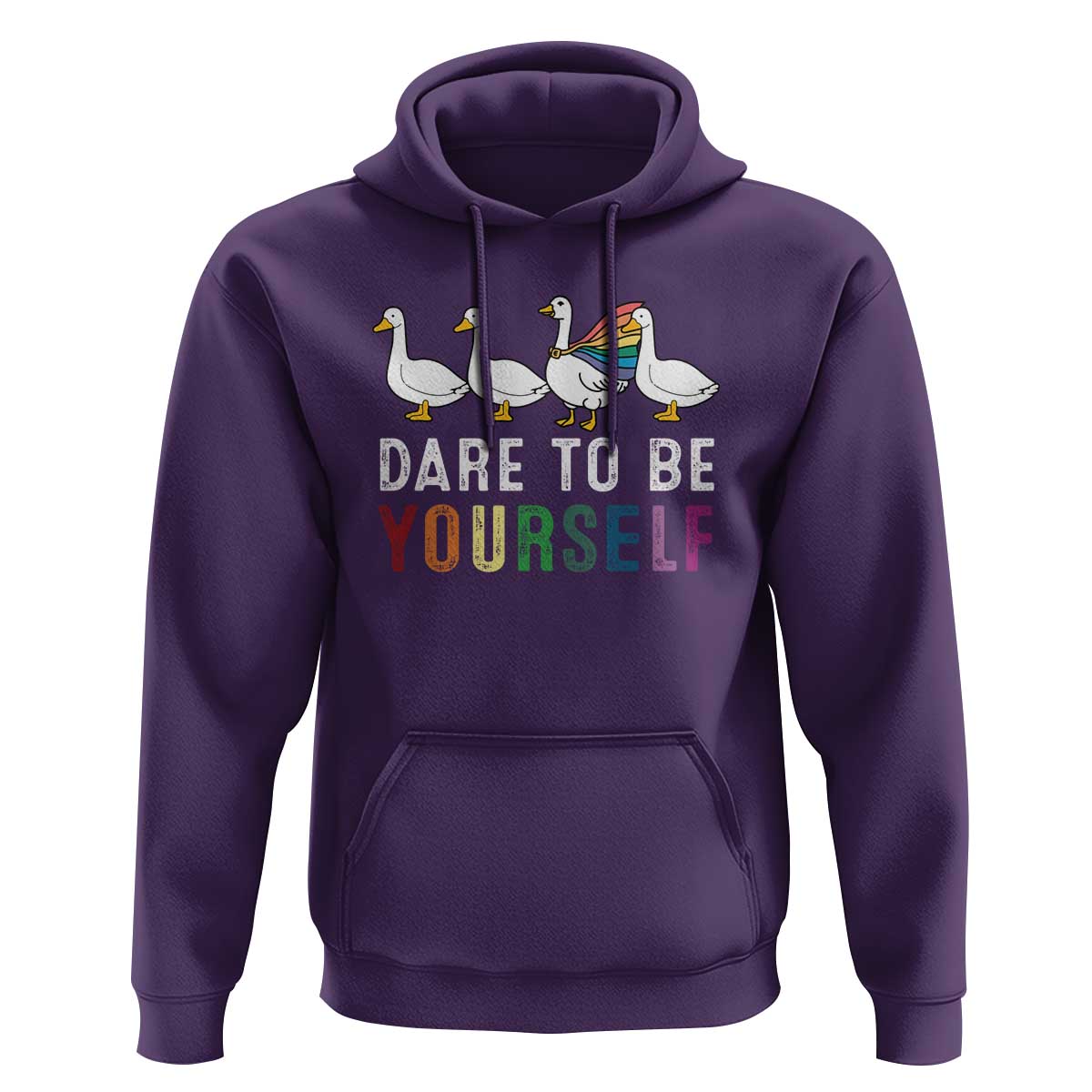 Rainbow Goose Dare to Be Yourself LGBTQ Pride Hoodie - Wonder Print Shop