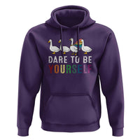 Rainbow Goose Dare to Be Yourself LGBTQ Pride Hoodie - Wonder Print Shop