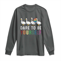 Rainbow Goose Dare to Be Yourself LGBTQ Pride Long Sleeve Shirt - Wonder Print Shop