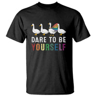 Rainbow Goose Dare to Be Yourself LGBTQ Pride T Shirt - Wonder Print Shop