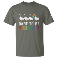 Rainbow Goose Dare to Be Yourself LGBTQ Pride T Shirt - Wonder Print Shop