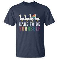 Rainbow Goose Dare to Be Yourself LGBTQ Pride T Shirt - Wonder Print Shop
