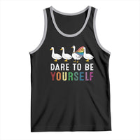 Rainbow Goose Dare to Be Yourself LGBTQ Pride Tank Top - Wonder Print Shop
