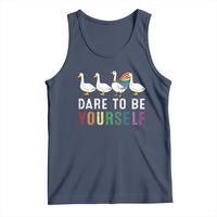Rainbow Goose Dare to Be Yourself LGBTQ Pride Tank Top - Wonder Print Shop