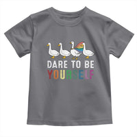 Rainbow Goose Dare to Be Yourself LGBTQ Pride Toddler T Shirt - Wonder Print Shop