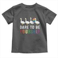 Rainbow Goose Dare to Be Yourself LGBTQ Pride Toddler T Shirt - Wonder Print Shop