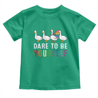 Rainbow Goose Dare to Be Yourself LGBTQ Pride Toddler T Shirt - Wonder Print Shop
