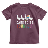 Rainbow Goose Dare to Be Yourself LGBTQ Pride Toddler T Shirt - Wonder Print Shop