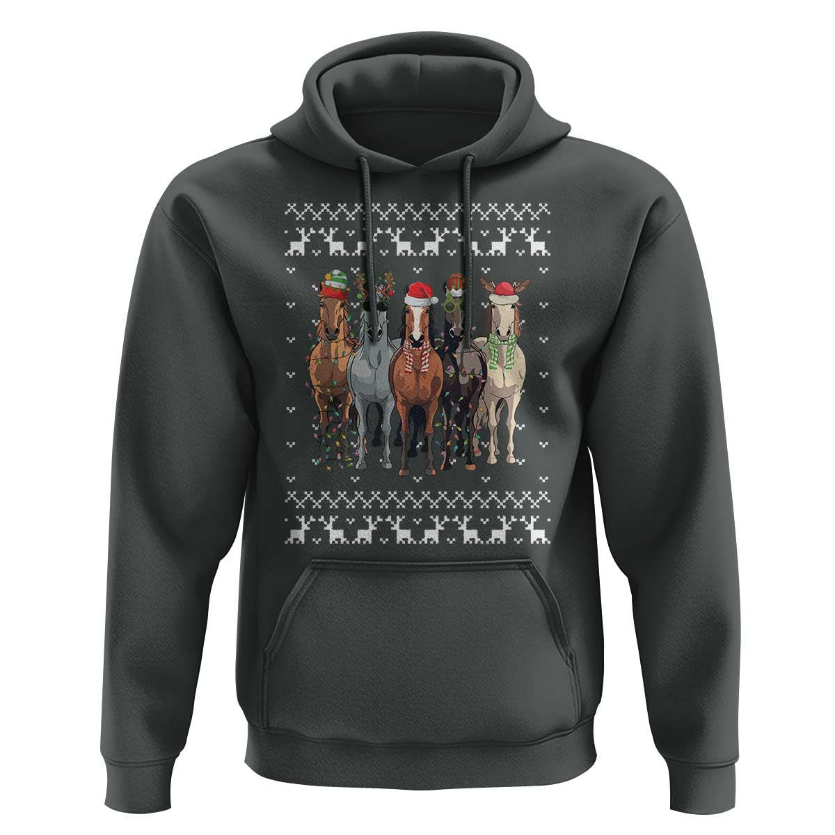 Horse Christmas Hoodie Western Cowboy Cowgirl Howdy Country Ugly Xmas