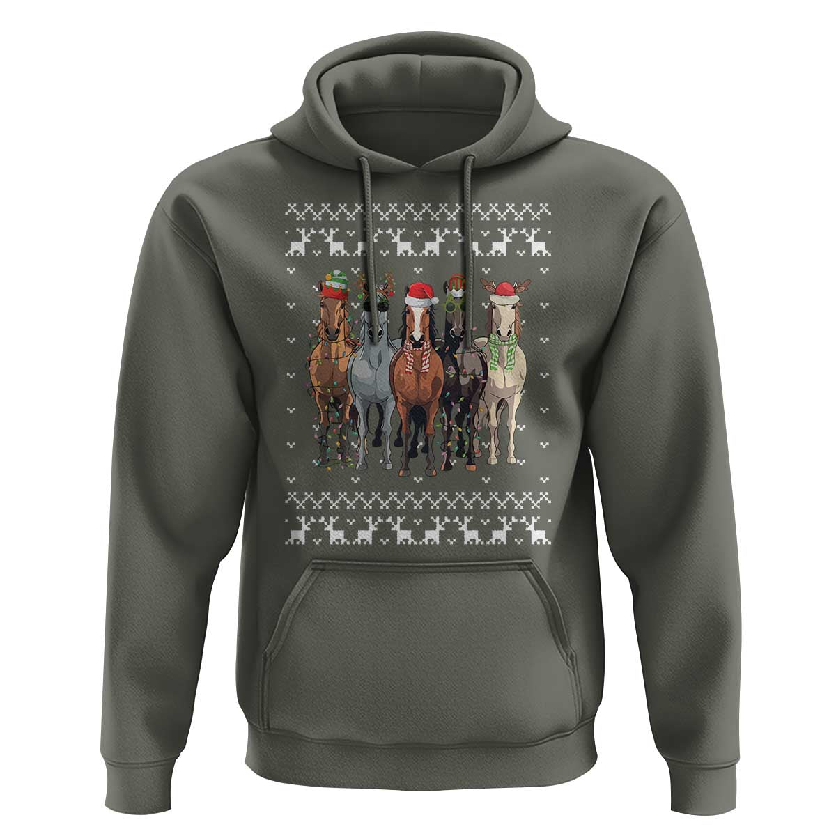 Horse Christmas Hoodie Western Cowboy Cowgirl Howdy Country Ugly Xmas