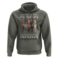 Horse Christmas Hoodie Western Cowboy Cowgirl Howdy Country Ugly Xmas