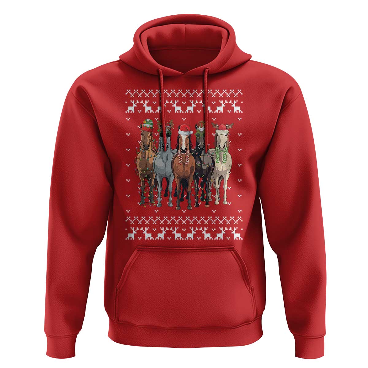 Horse Christmas Hoodie Western Cowboy Cowgirl Howdy Country Ugly Xmas