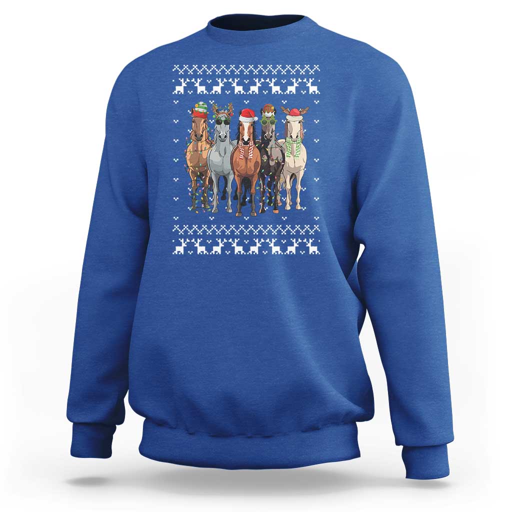 Horse Christmas Sweatshirt Western Cowboy Cowgirl Howdy Country Ugly Xmas - Wonder Print Shop