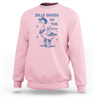 Retro Silly Goose On The Loose Sweatshirt 90s Aesthetic Funny Cowgirl Western - Wonder Print Shop