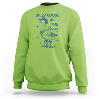Retro Silly Goose On The Loose Sweatshirt 90s Aesthetic Funny Cowgirl Western - Wonder Print Shop