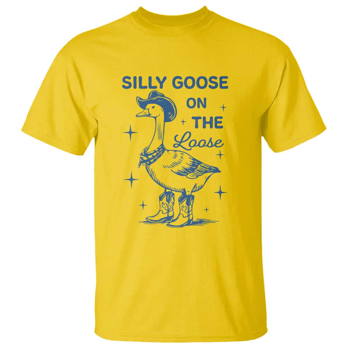 Retro Silly Goose On The Loose T Shirt 90s Aesthetic Funny Cowgirl Western - Wonder Print Shop