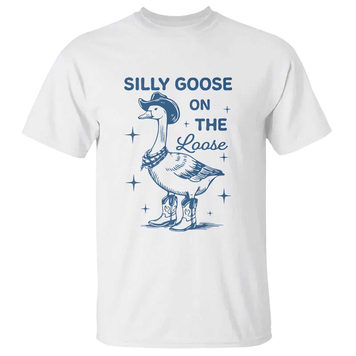 Retro Silly Goose On The Loose T Shirt 90s Aesthetic Funny Cowgirl Western - Wonder Print Shop