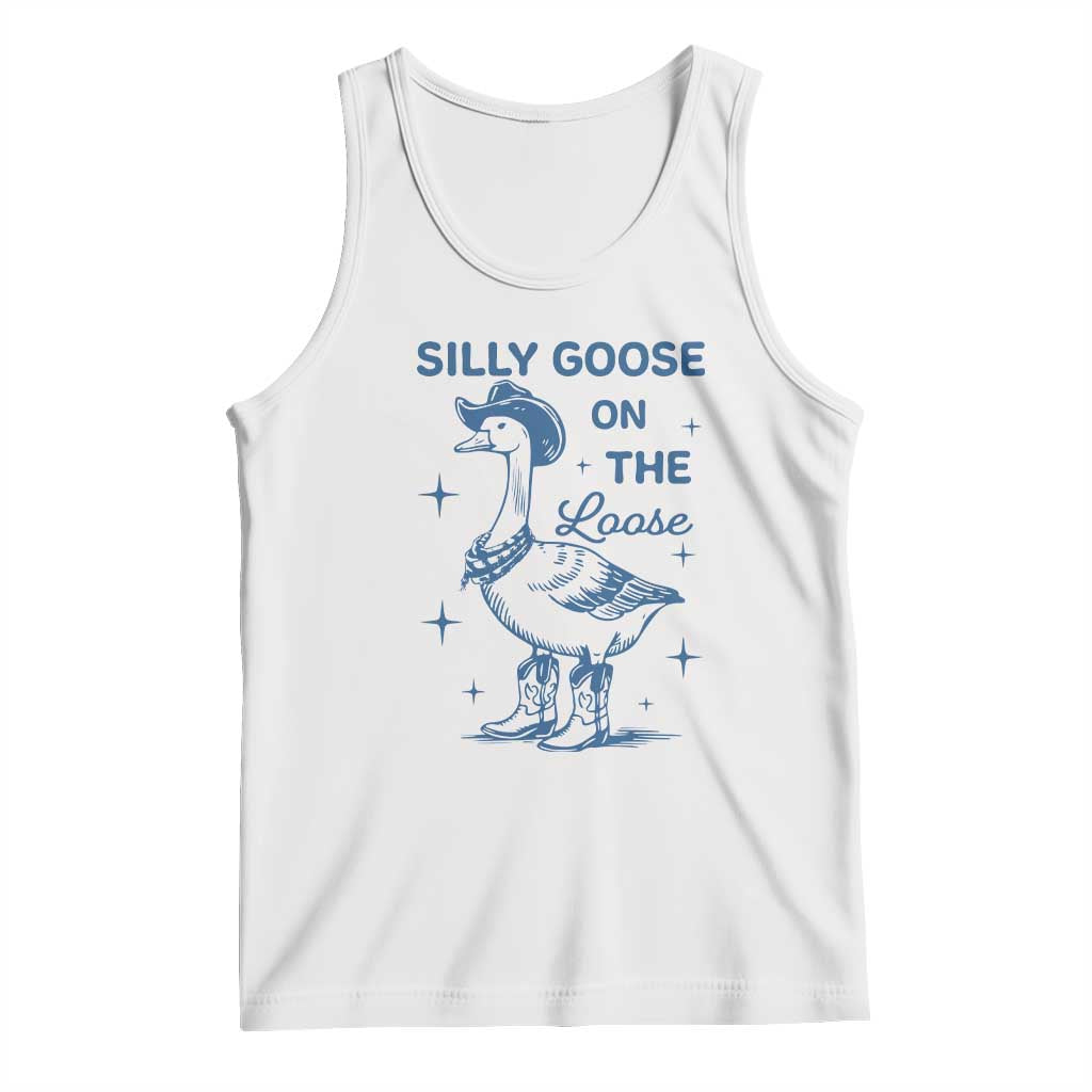 Retro Silly Goose On The Loose Tank Top 90s Aesthetic Funny Cowgirl Western