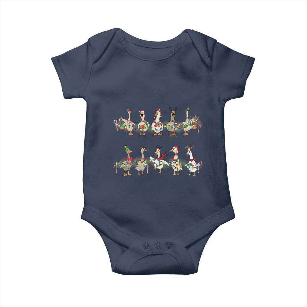 Goose Christmas Baby Onesie Funny Xmas Lights