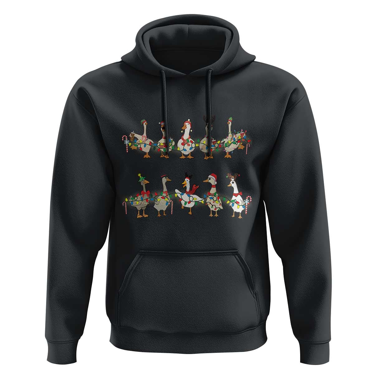 Goose Christmas Hoodie Funny Xmas Lights