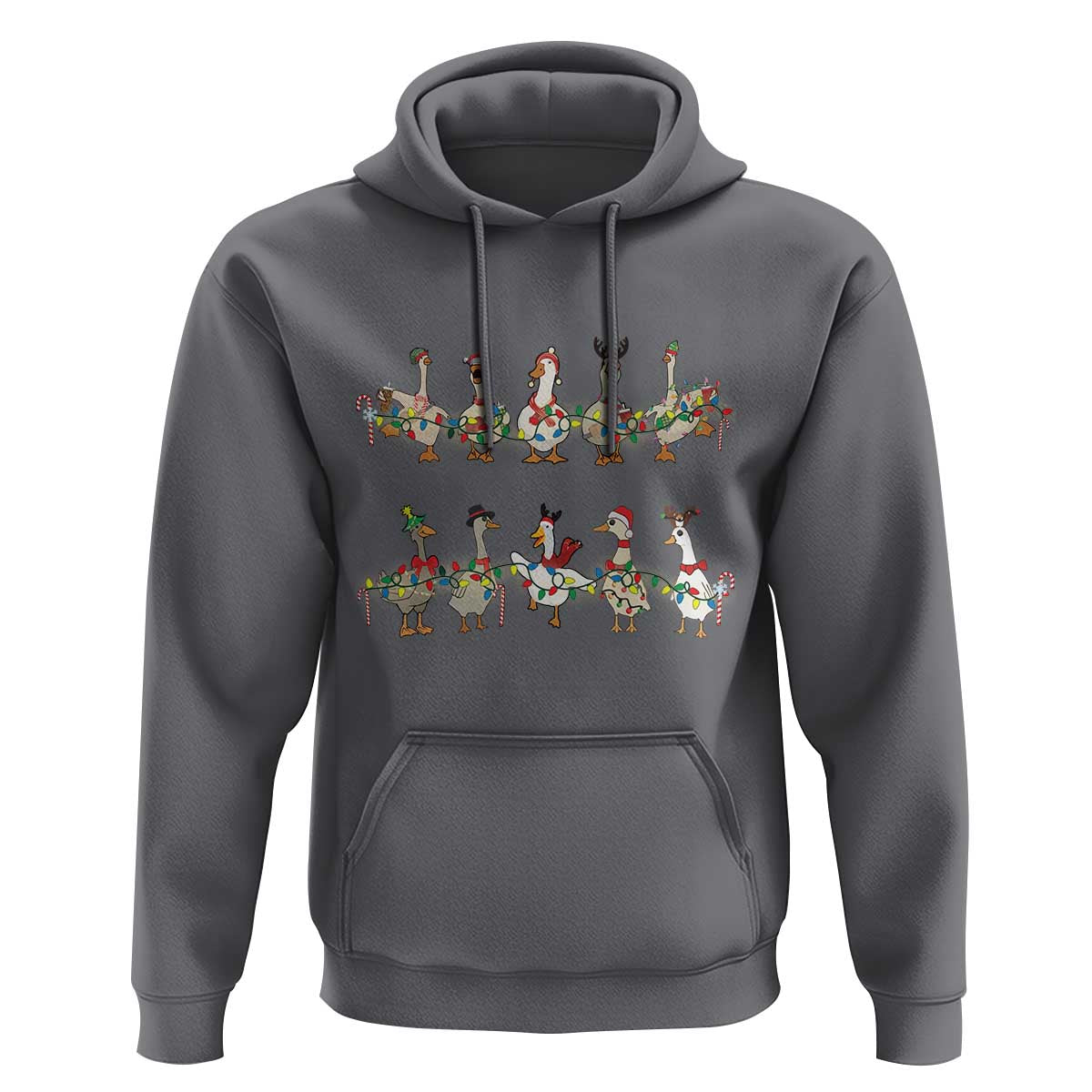 Goose Christmas Hoodie Funny Xmas Lights