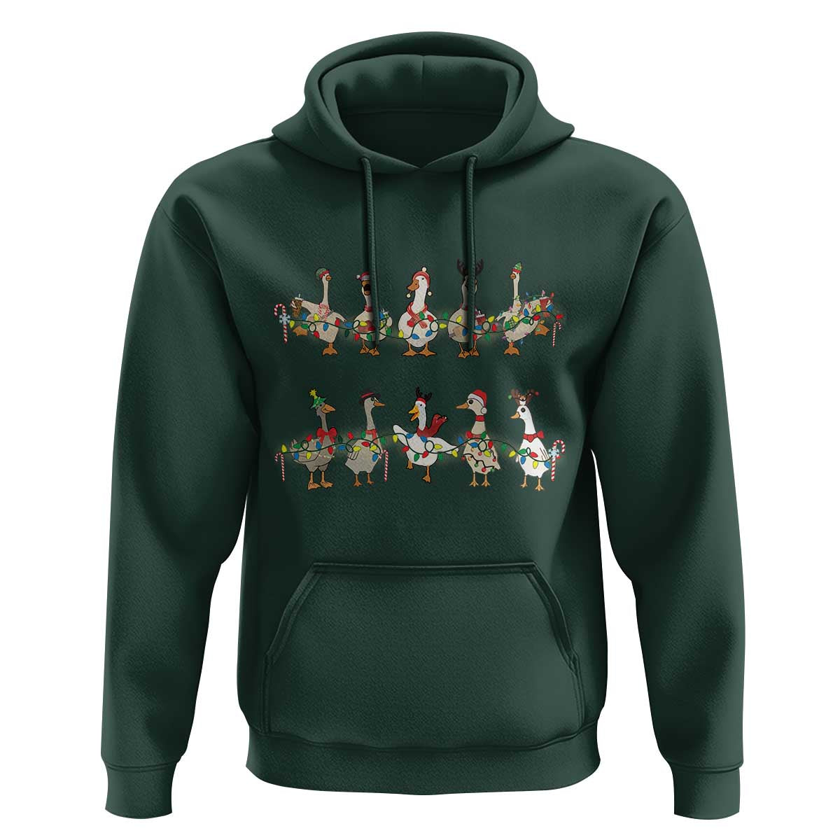 Goose Christmas Hoodie Funny Xmas Lights