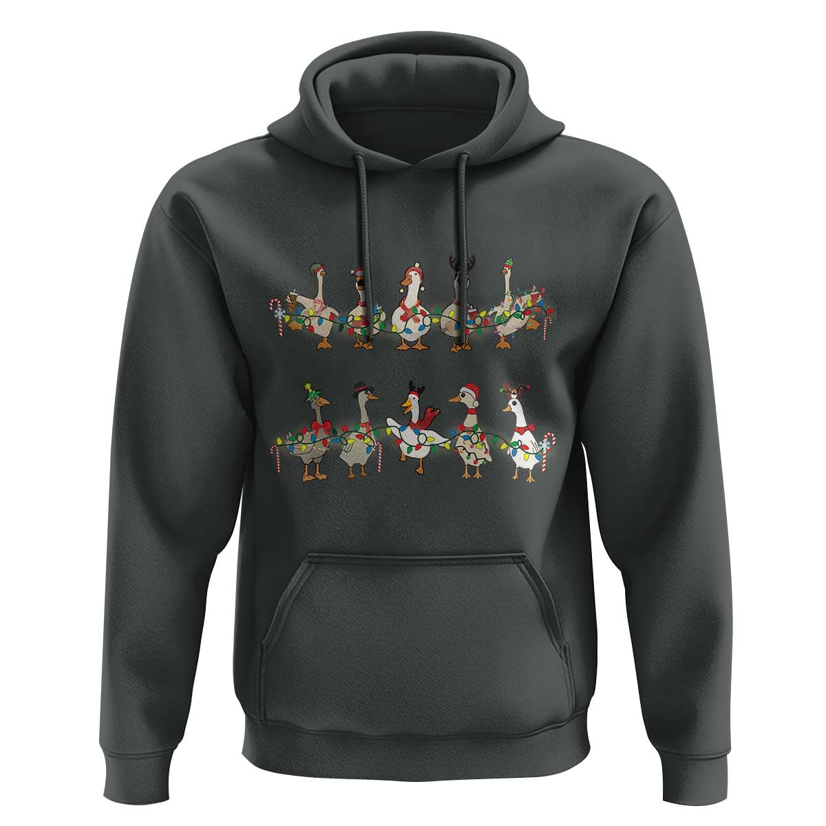 Goose Christmas Hoodie Funny Xmas Lights
