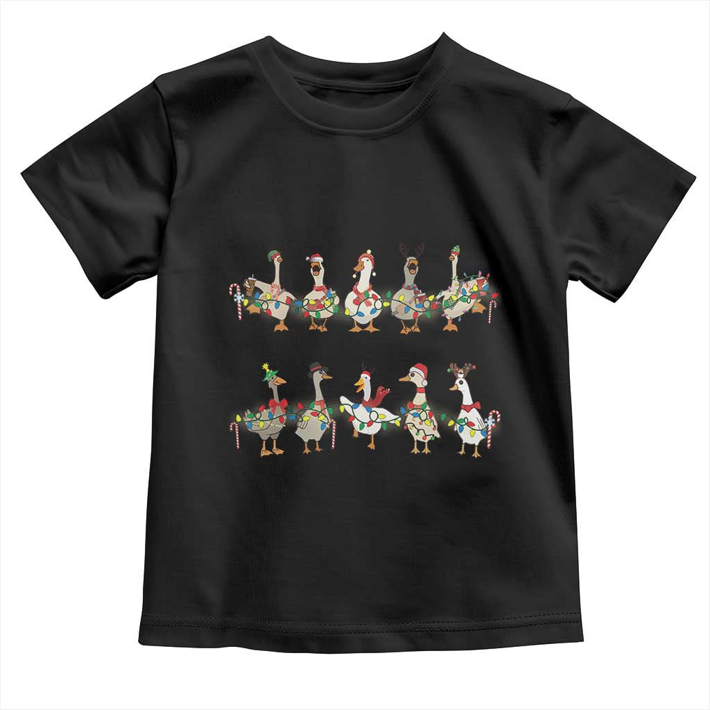 Goose Christmas Toddler T Shirt Funny Xmas Lights
