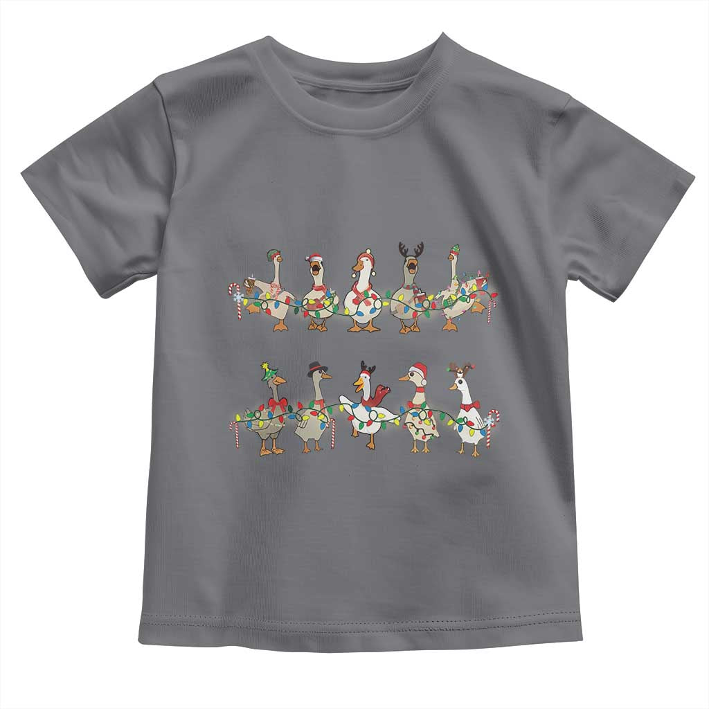 Goose Christmas Toddler T Shirt Funny Xmas Lights