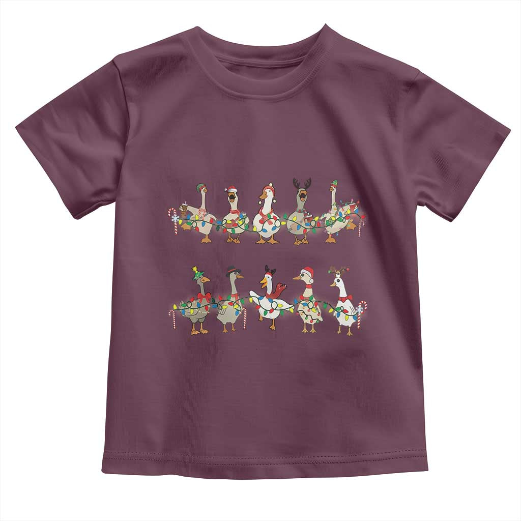 Goose Christmas Toddler T Shirt Funny Xmas Lights