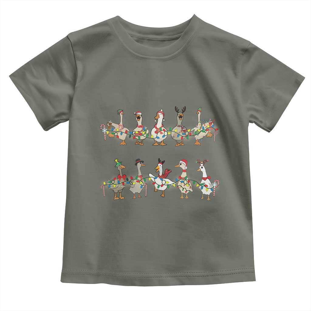 Goose Christmas Toddler T Shirt Funny Xmas Lights