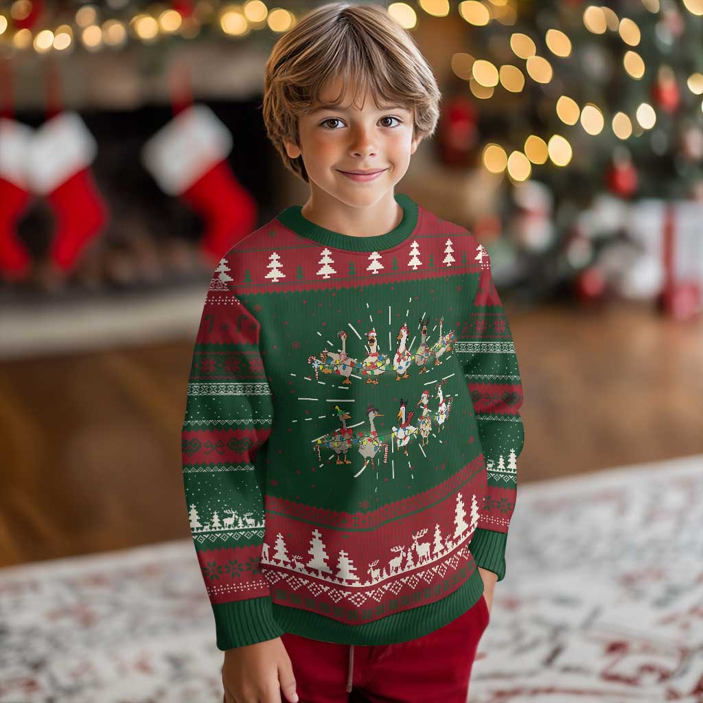 Goose Christmas Knitted Sweatshirt Funny Xmas Lights - Wonder Print Shop