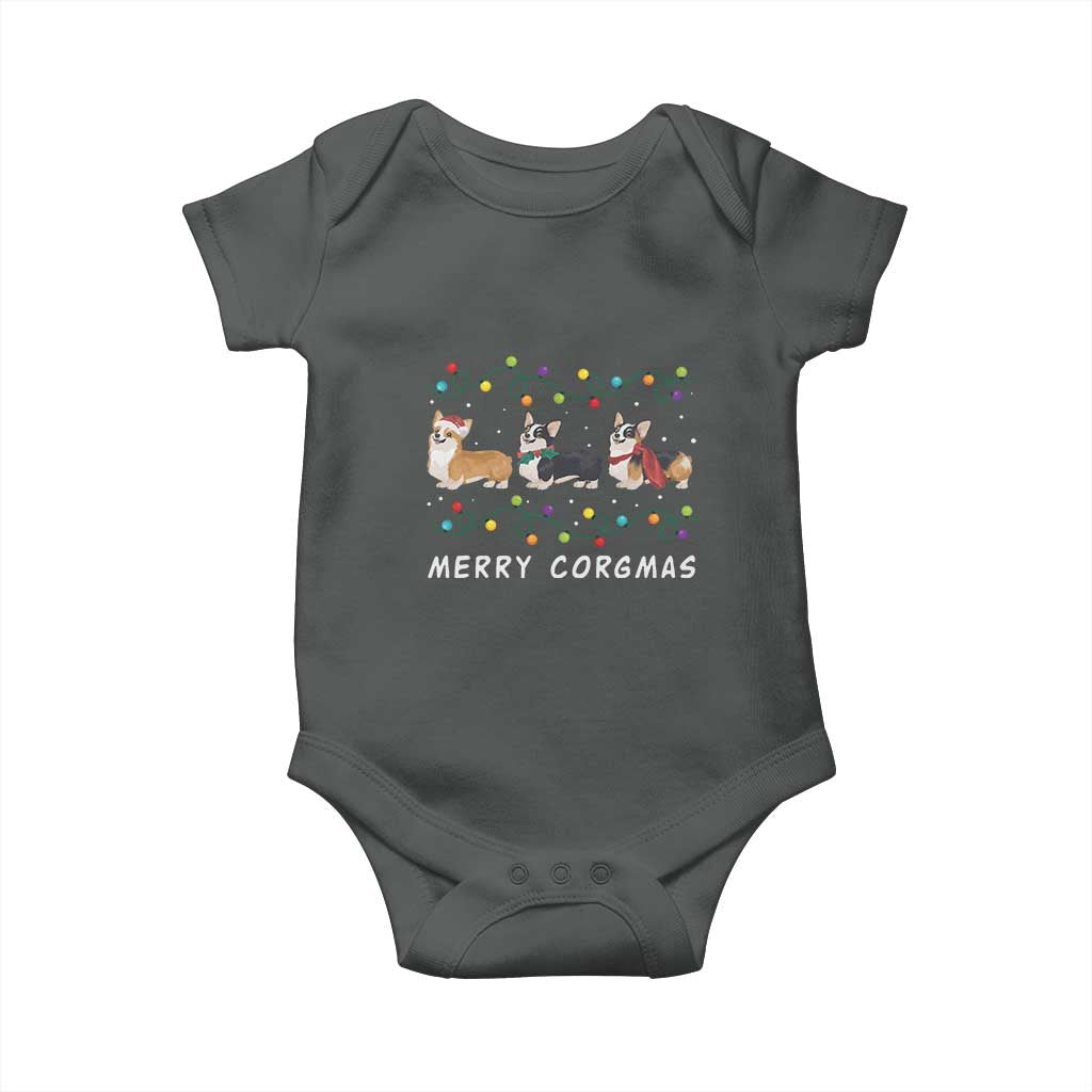 Corgi Dog Christmas Baby Onesie Merry Corgmas Santa Tree Lights Xmas Dog Mom Ugly