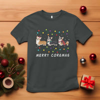 Corgi Dog Christmas T Shirt Merry Corgmas Santa Tree Lights Xmas Dog Mom Ugly - Wonder Print Shop