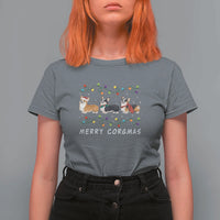 Corgi Dog Christmas T Shirt For Women Merry Corgmas Santa Tree Lights Xmas Dog Mom Ugly - Wonder Print Shop