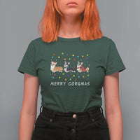 Corgi Dog Christmas T Shirt For Women Merry Corgmas Santa Tree Lights Xmas Dog Mom Ugly - Wonder Print Shop