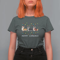 Corgi Dog Christmas T Shirt For Women Merry Corgmas Santa Tree Lights Xmas Dog Mom Ugly - Wonder Print Shop