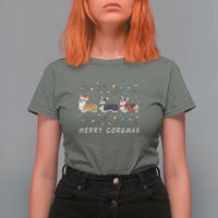 Corgi Dog Christmas T Shirt For Women Merry Corgmas Santa Tree Lights Xmas Dog Mom Ugly - Wonder Print Shop