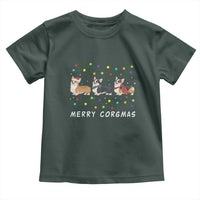 Corgi Dog Christmas Toddler T Shirt Merry Corgmas Santa Tree Lights Xmas Dog Mom Ugly