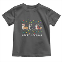 Corgi Dog Christmas Toddler T Shirt Merry Corgmas Santa Tree Lights Xmas Dog Mom Ugly