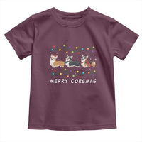 Corgi Dog Christmas Toddler T Shirt Merry Corgmas Santa Tree Lights Xmas Dog Mom Ugly
