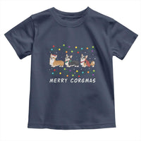 Corgi Dog Christmas Toddler T Shirt Merry Corgmas Santa Tree Lights Xmas Dog Mom Ugly
