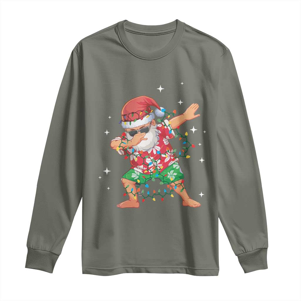 Funny Christmas Long Sleeve Shirt Dabbing Santa Boys Girls Men Xmas Dab Kid