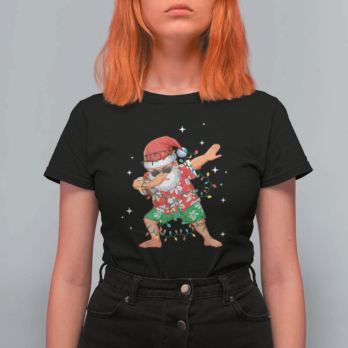 Funny Christmas T Shirt For Women Dabbing Santa Boys Girls Men Xmas Dab Kid - Wonder Print Shop