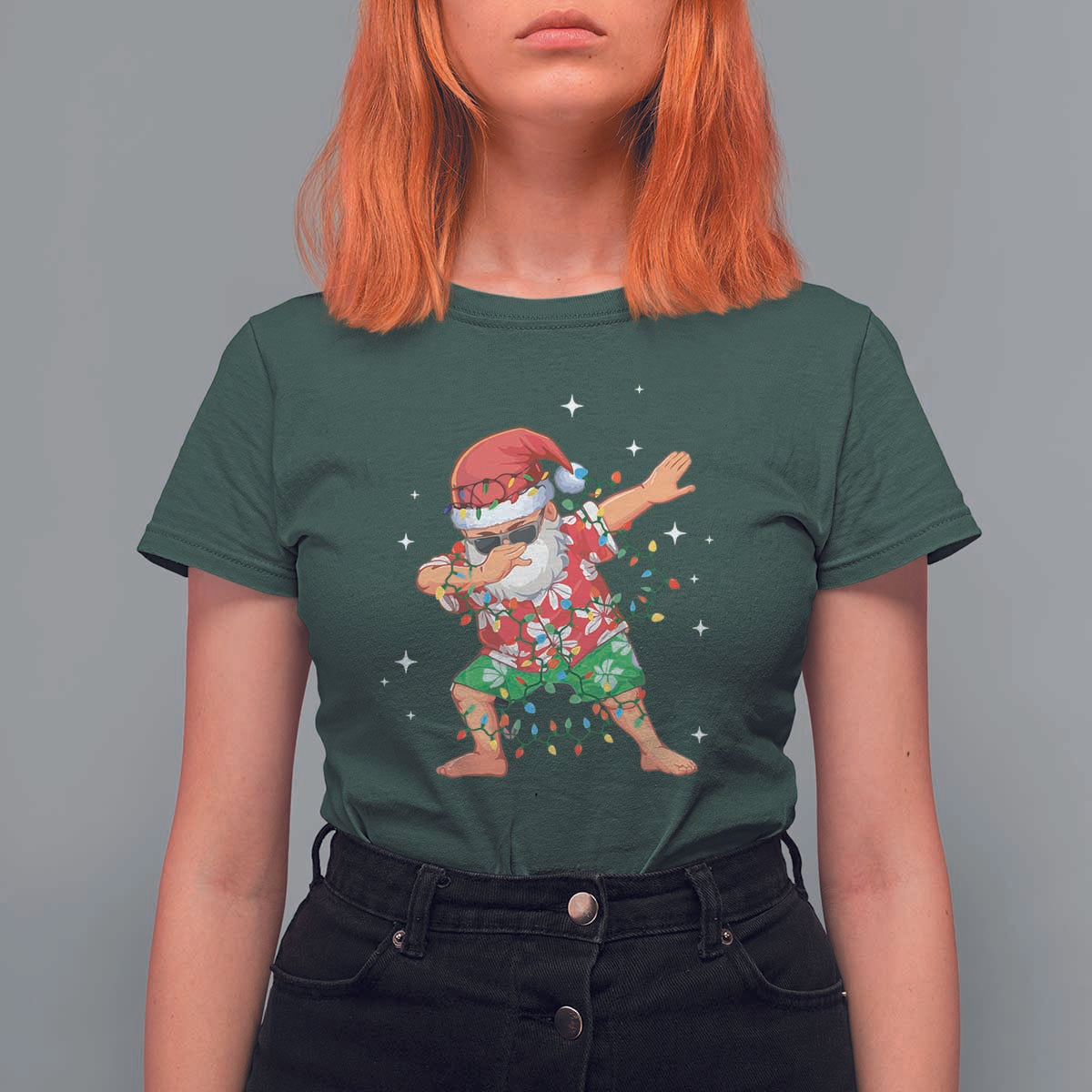 Funny Christmas T Shirt For Women Dabbing Santa Boys Girls Men Xmas Dab Kid - Wonder Print Shop