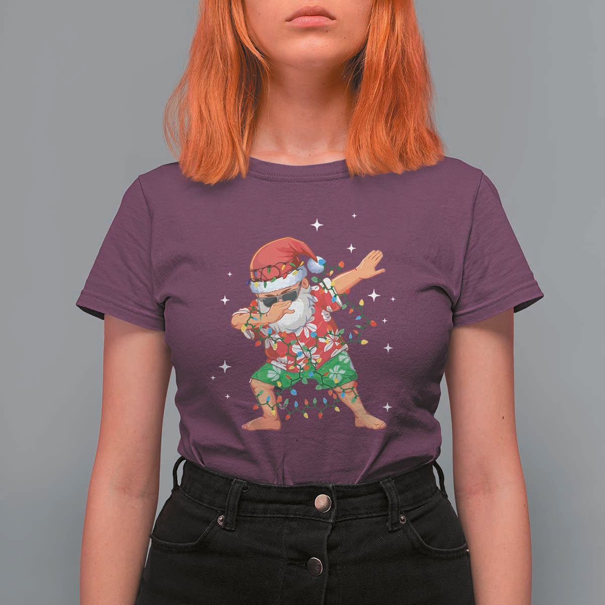 Funny Christmas T Shirt For Women Dabbing Santa Boys Girls Men Xmas Dab Kid - Wonder Print Shop