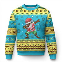 Hawaiian Ugly Christmas Sweater Afro African Dabbing Santa Xmas Dab Girls Boys Kids - Wonder Print Shop