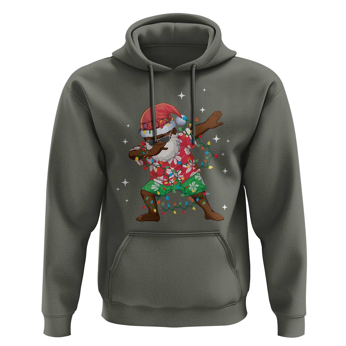Christmas Hawaiian Hoodie Afro African Dabbing Santa Xmas Dab Girls Boys Kids