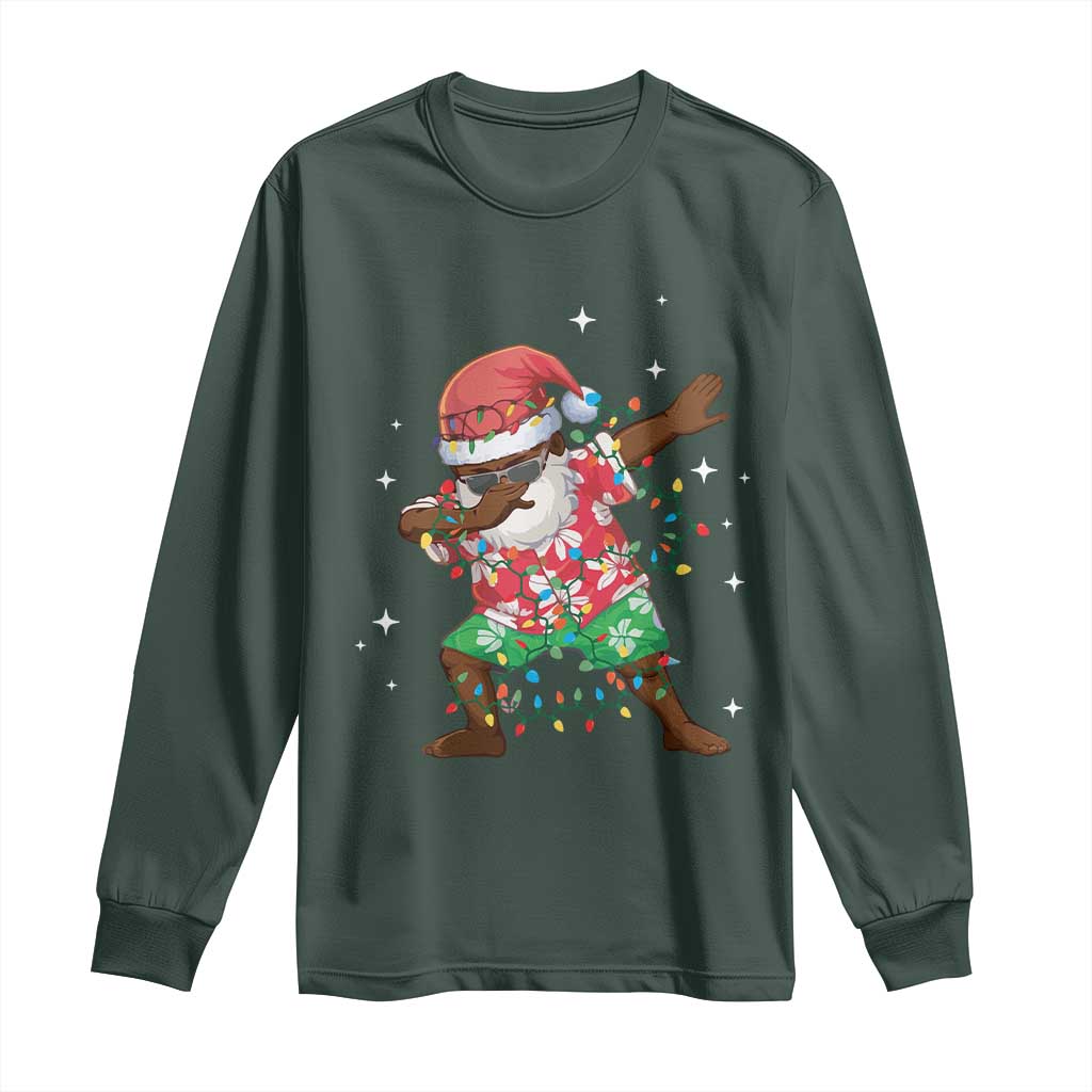 Christmas Hawaiian Long Sleeve Shirt Afro African Dabbing Santa Xmas Dab Girls Boys Kids